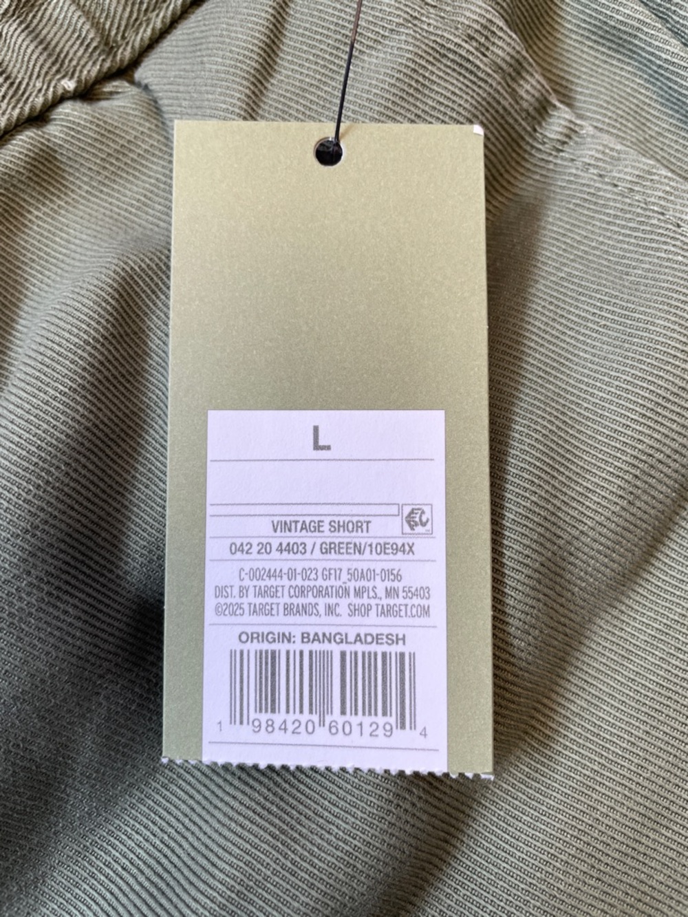 NWT Goodfellow & Co. Men's Olive Green Elastic-Waist Drawstring Shorts. Size L - Picture 6 of 7